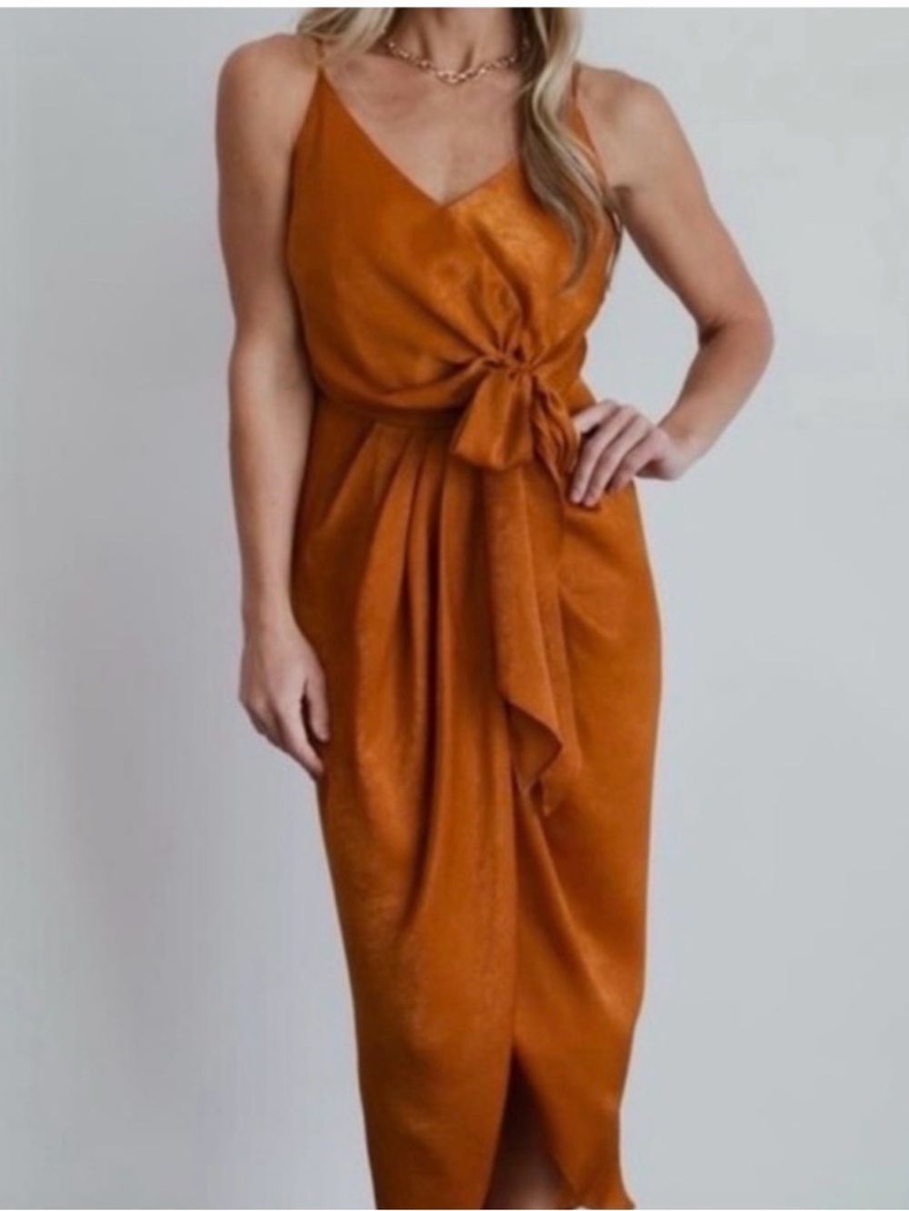 Baltic Born Camila Ginger Tank Side Tie Midi Dress